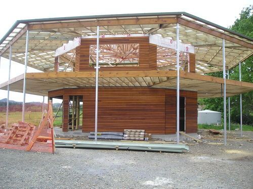 papatoetoe ponyclub house, Brookby, Cedar weatherboards being installed