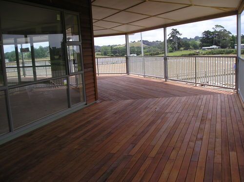 Papatoetoe pony club house wrap around deck, 8 side octagonal shape.