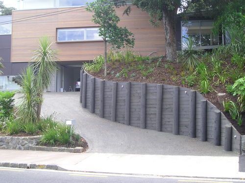 New driveway retaining wall