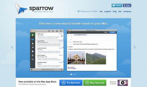 Sparrow Mail site (recent client work)