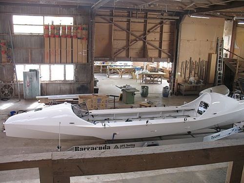 Before the new bright orange paint job - the Tasman boat in it's orginal white. 