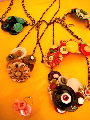 Buttons and Bits, jewelry. artist Sasha Wisz