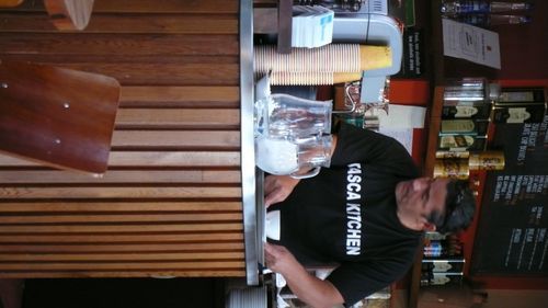 Zeki on the coffee machine
