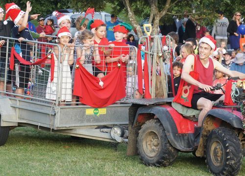 Santa turned out to be this fellow in a T-shirt driving a quad bike!