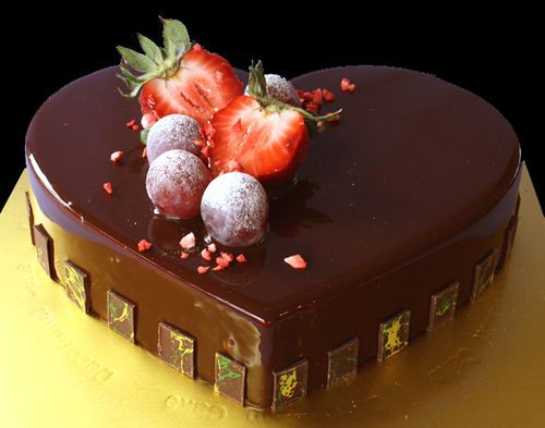 Heart Shaped Chocolate Mousse(with Glossy Finish)
