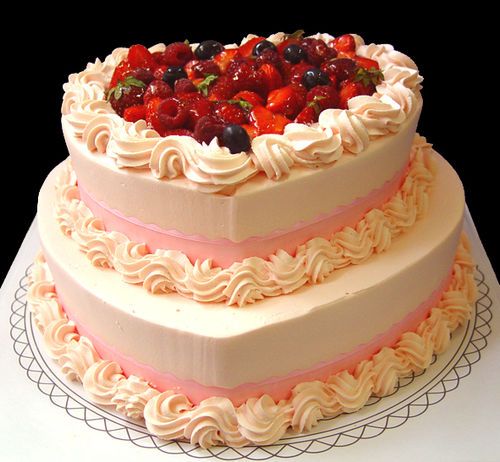 Heart Shaped Fresh Cream 2 Tiers