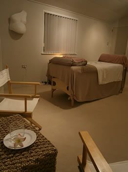 The Joyful Childbirth Massage Room; the only sounds are the birds
