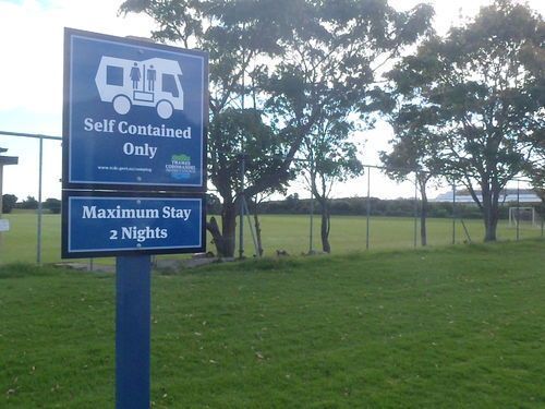two nights over night parking free , for vehicles with the self containmnet sticker .