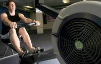 Nigel churning out the miles on the erg.