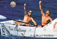 Rob Hamill and Phil Stubbs after winning the inaugural Atlantic Rowing Race in 41 days 2 hours 55 minutes - photo Jon Nash